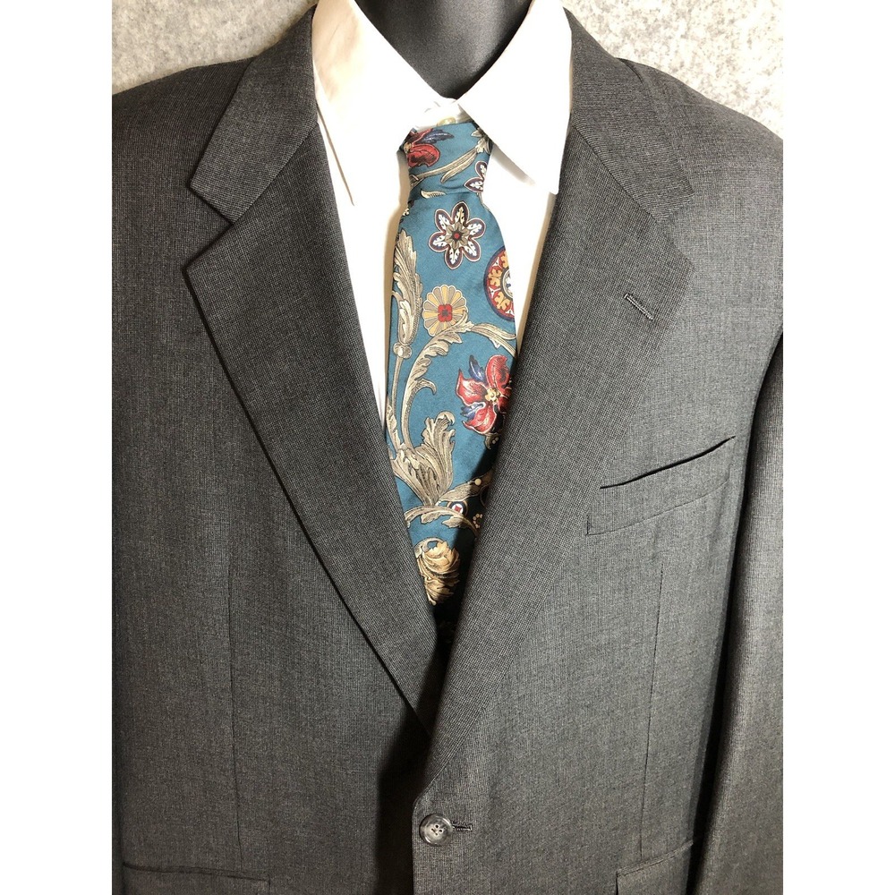 Hickey Freeman Blazer Mens 46R Gray Boardroom Wool Loro Piana Sport Coat Jacket